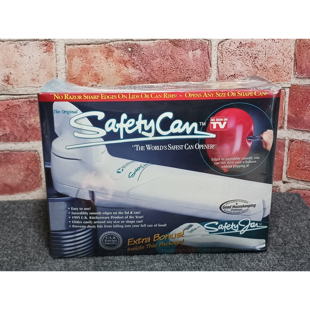 SafetyCan‎ Manual Can Opener TeleBrands As Seen On TV White Smooth Edge New